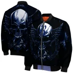 rice owls skull bite navy blue black bomber jacket best selling