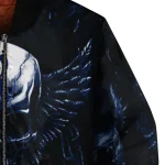 rice owls skull bite navy blue black bomber jacket best selling