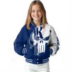 rice owls skull outline navy blue white varsity jacket best selling