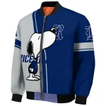 rice owls snoopy attitude navy blue bomber jacket best selling