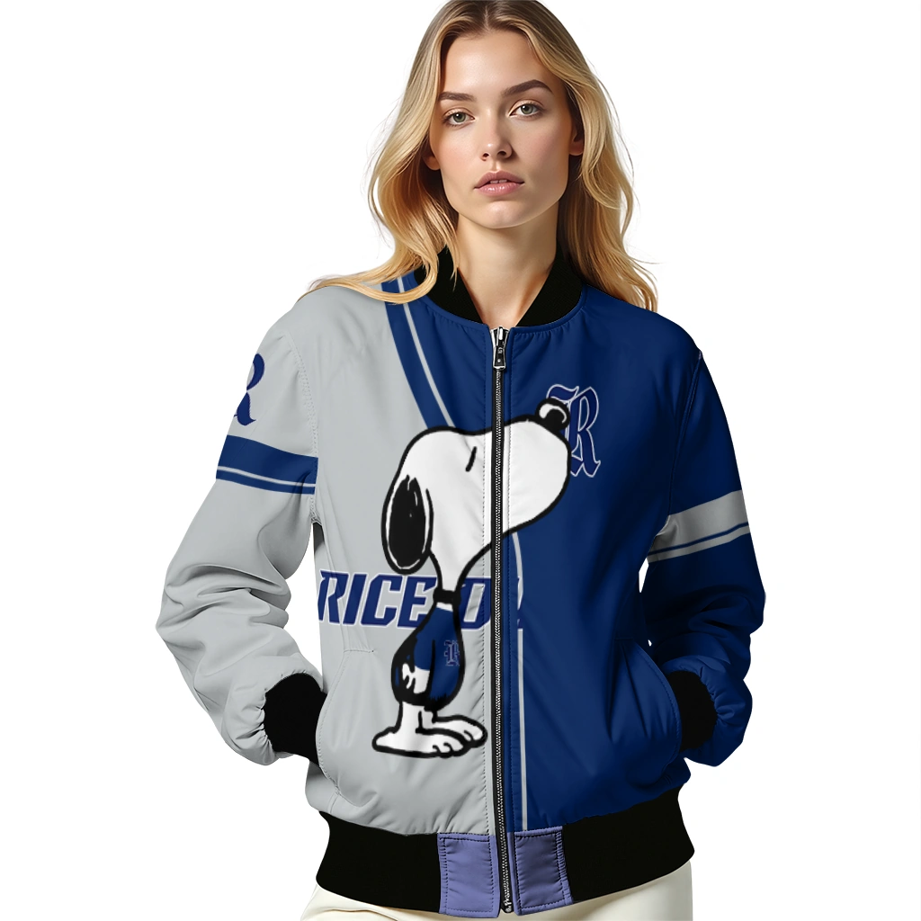 rice owls snoopy attitude navy blue bomber jacket latest model rice owls snoopy attitude navy blue bomber jacket latest model