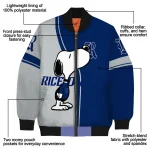 rice owls snoopy attitude navy blue bomber jacket best selling