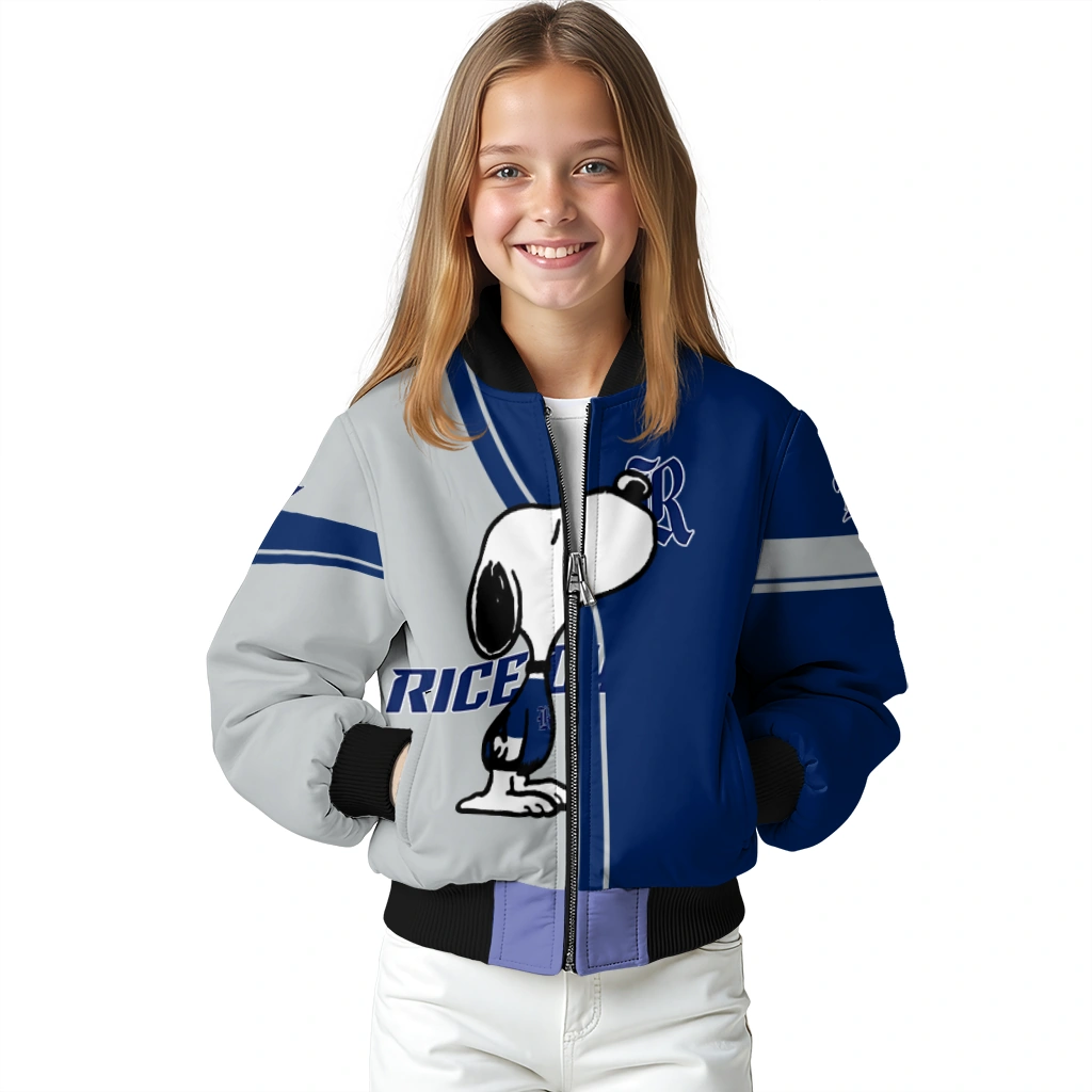 rice owls snoopy attitude navy blue bomber jacket top rated rice owls snoopy attitude navy blue bomber jacket top rated