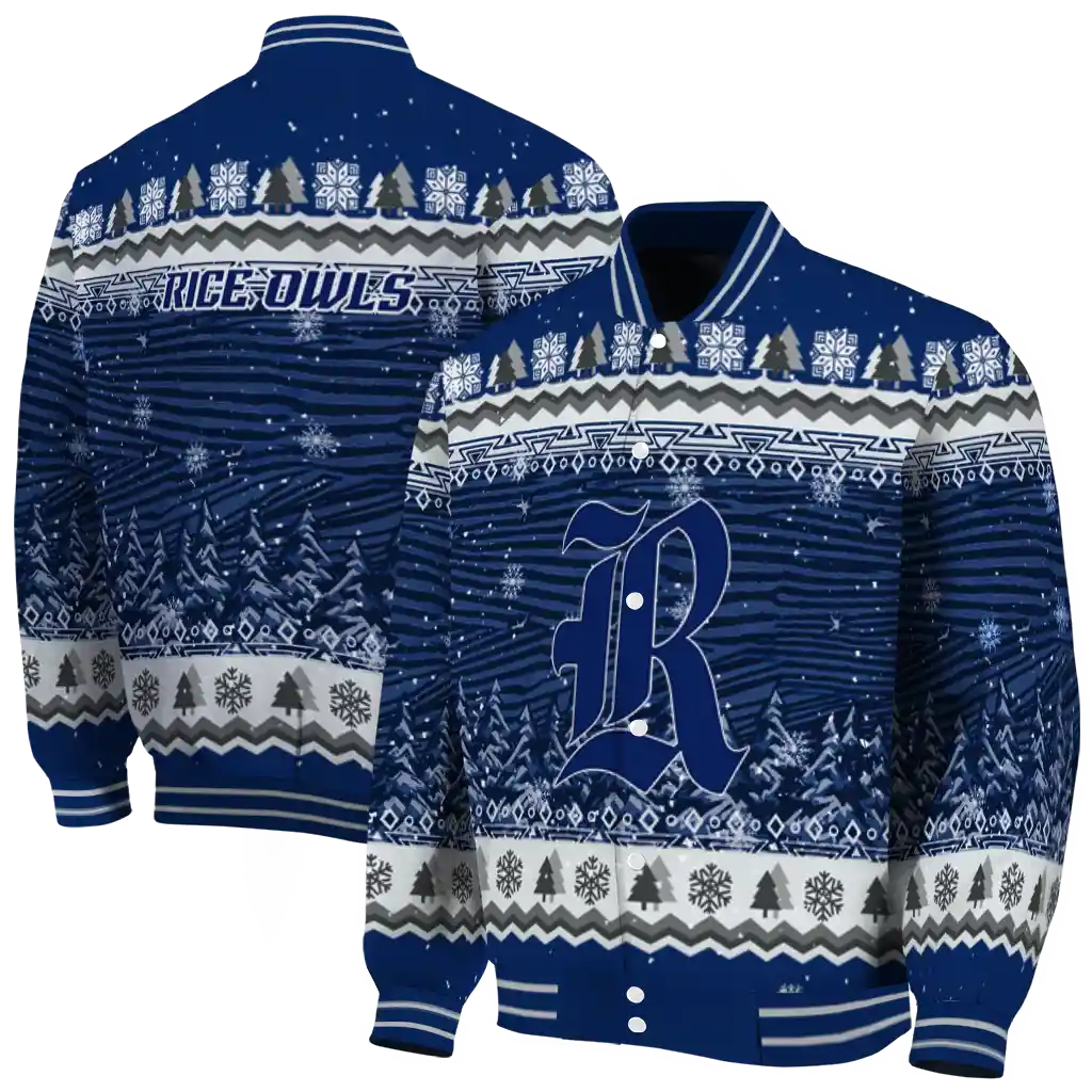 rice owls snowy pines navy blue varsity jacket fashion forward rice owls snowy pines navy blue varsity jacket fashion forward