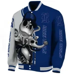 rice owls spooky grin navy blue varsity jacket best selling