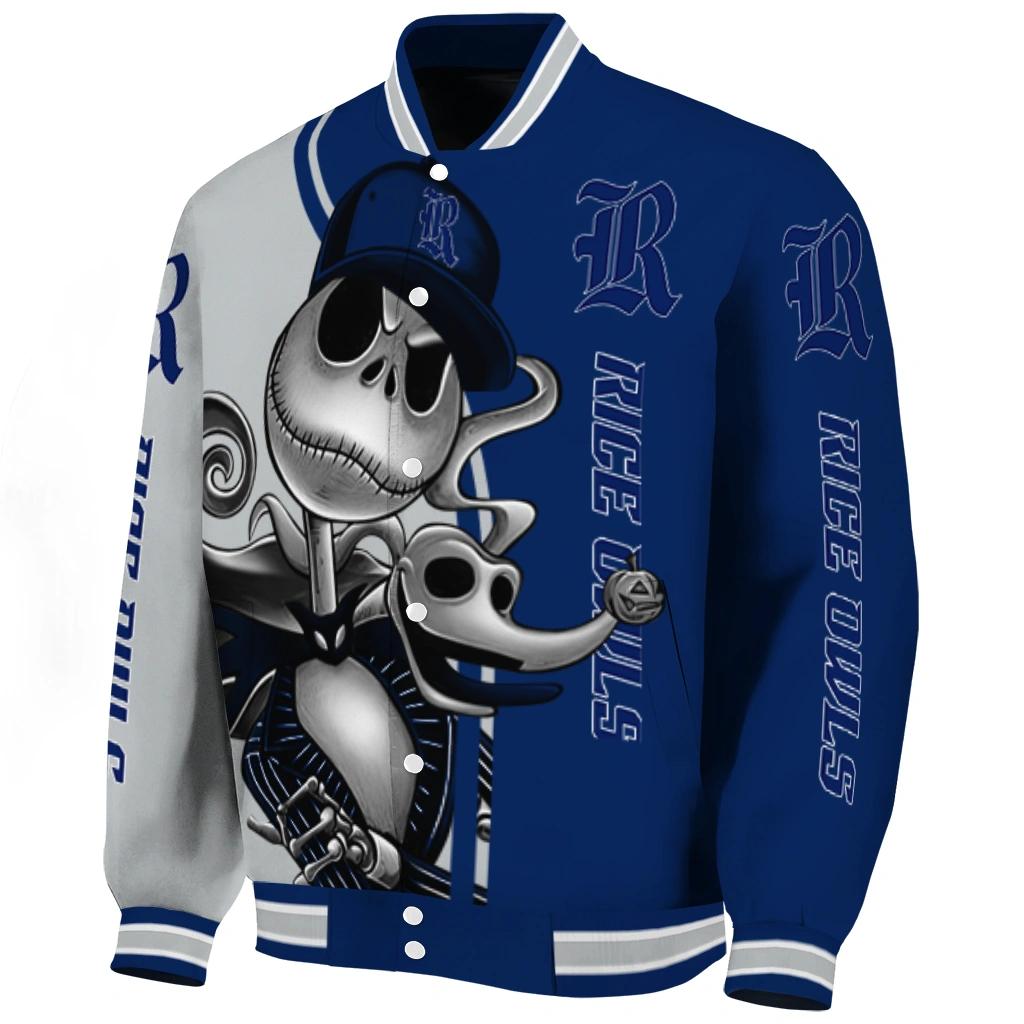 rice owls spooky grin navy blue varsity jacket best selling rice owls spooky grin navy blue varsity jacket best selling