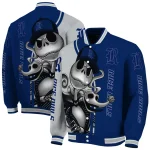 rice owls spooky grin navy blue varsity jacket best selling