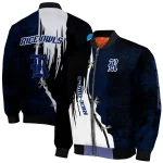 rice owls torn texture print navy blue black bomber jacket best selling