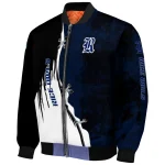 rice owls torn texture print navy blue black bomber jacket best selling