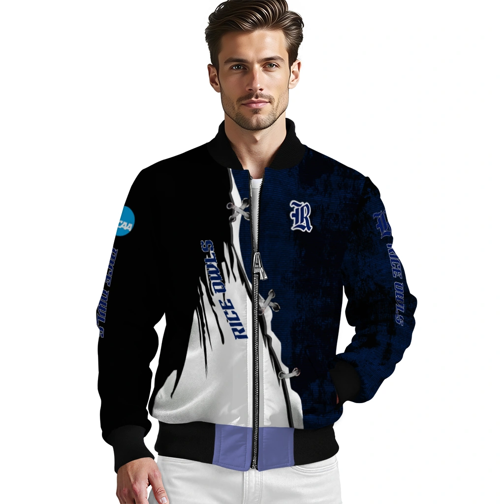 rice owls torn texture print navy blue black bomber jacket high quality rice owls torn texture print navy blue black bomber jacket high quality
