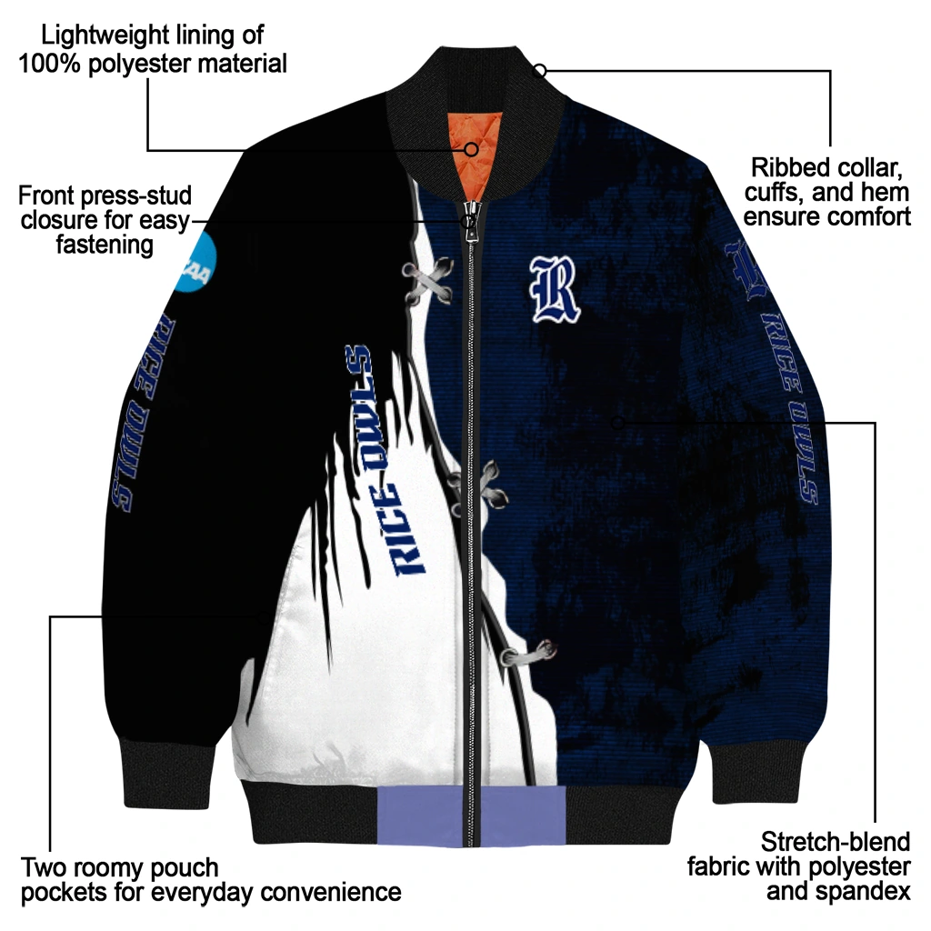 rice owls torn texture print navy blue black bomber jacket new arrival rice owls torn texture print navy blue black bomber jacket new arrival