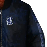 rice owls torn texture print navy blue black bomber jacket best selling