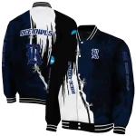 rice owls torn texture print navy blue black varsity jacket best selling