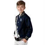 rice owls torn texture print navy blue black varsity jacket best selling