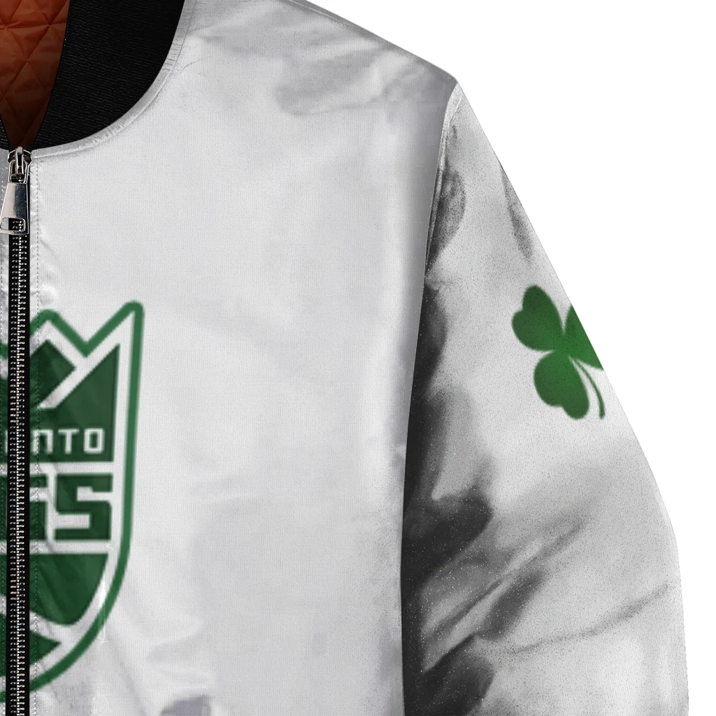 sacramento kings clover pattern print white green bomber jacket premium grade sacramento kings clover pattern print white green bomber jacket premium grade