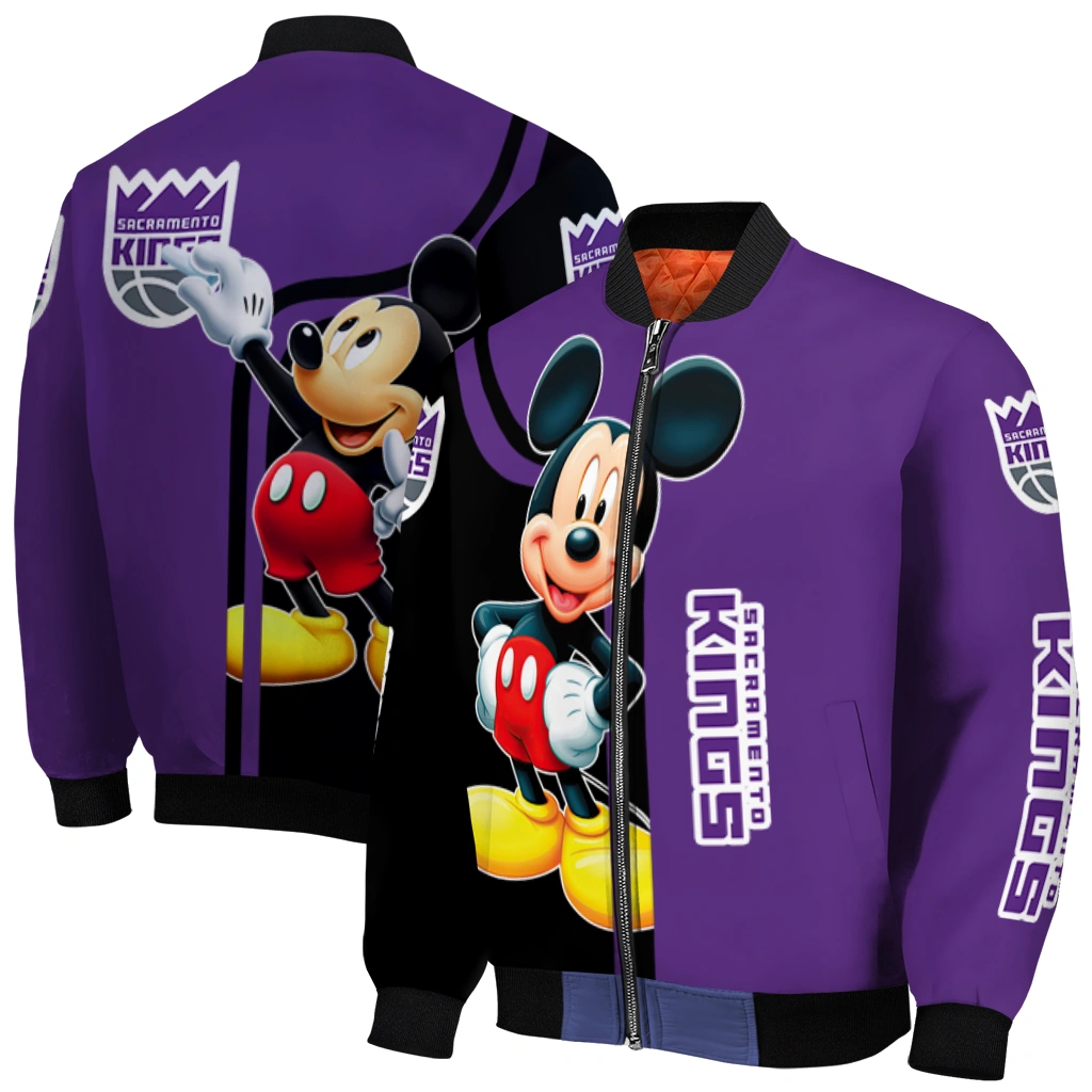sacramento kings mickey mouse purple bomber jacket best selling sacramento kings mickey mouse purple bomber jacket best selling