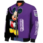sacramento kings mickey mouse purple bomber jacket best selling