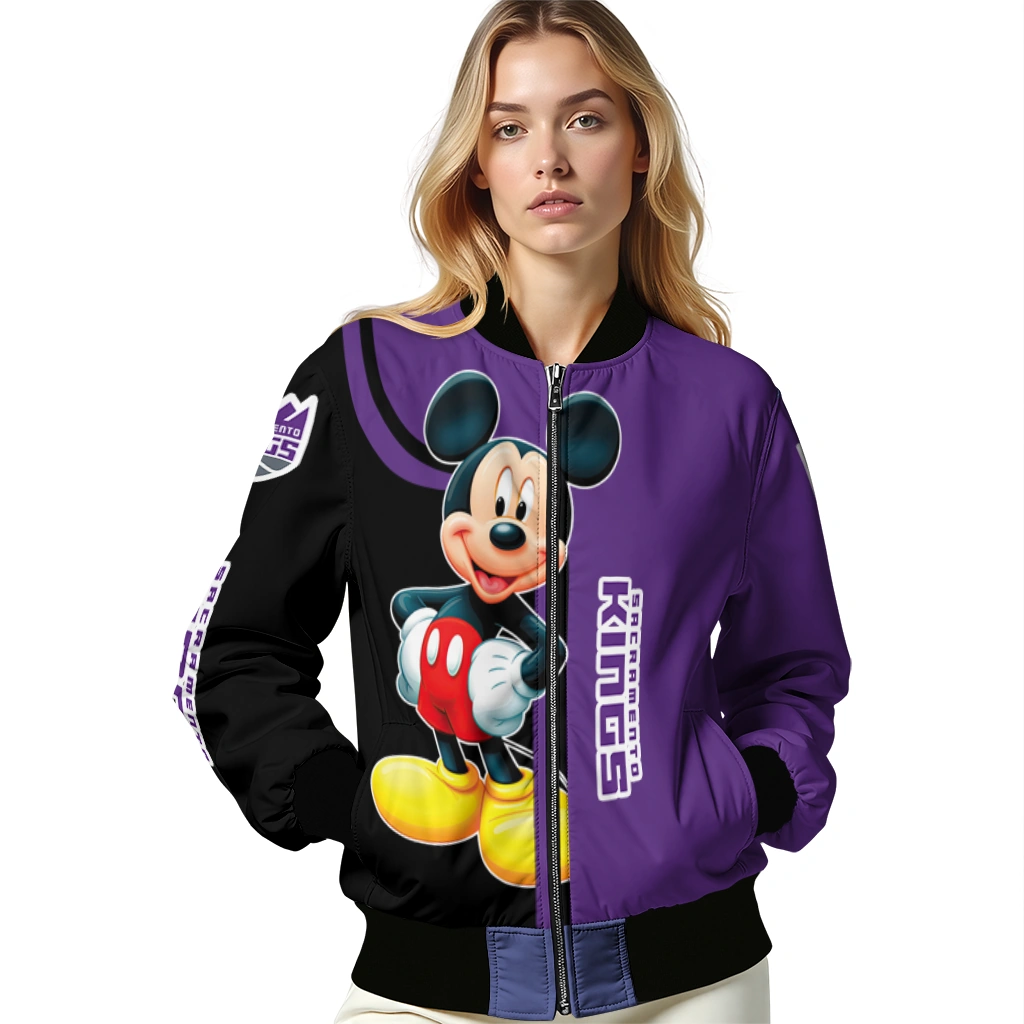 sacramento kings mickey mouse purple bomber jacket latest model sacramento kings mickey mouse purple bomber jacket latest model