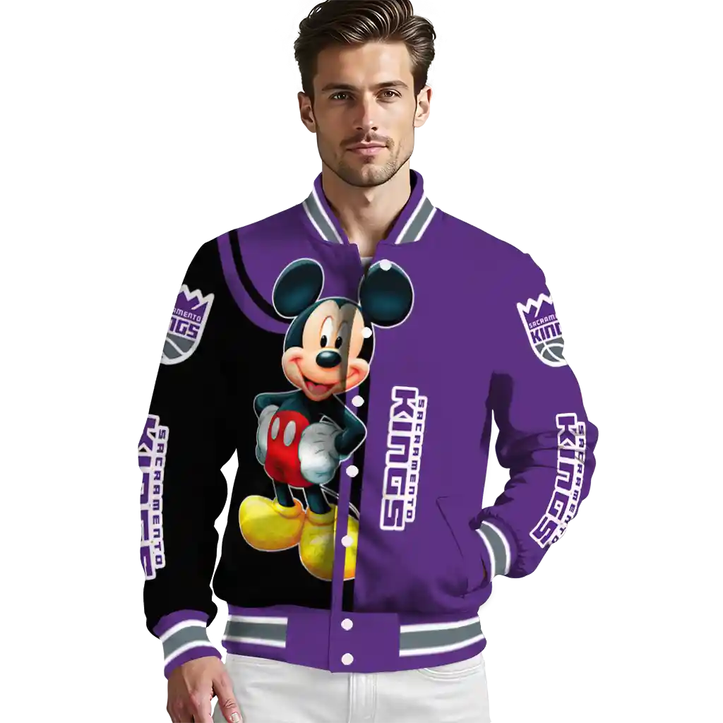 sacramento kings mickey mouse purple varsity jacket high quality sacramento kings mickey mouse purple varsity jacket high quality