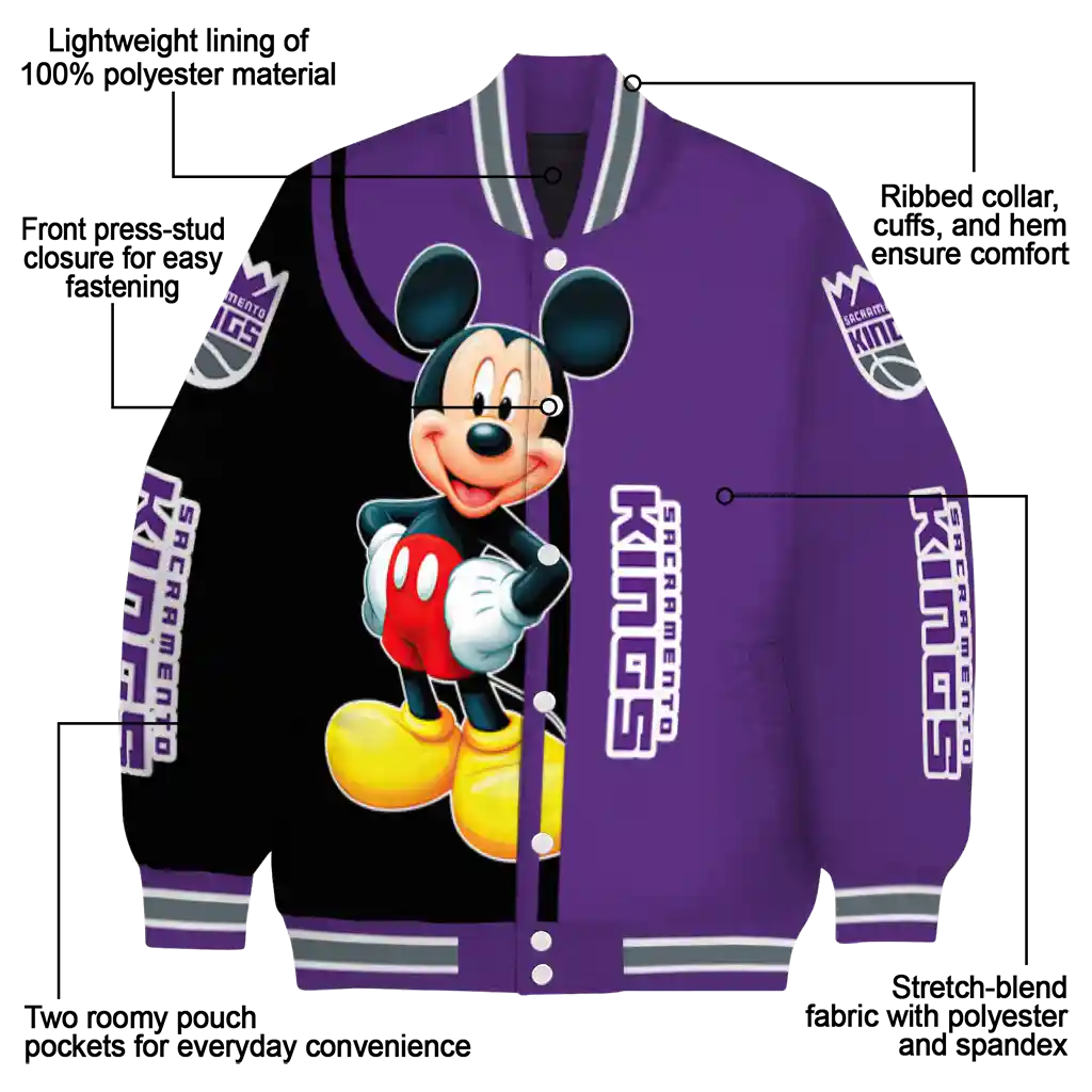 sacramento kings mickey mouse purple varsity jacket new arrival sacramento kings mickey mouse purple varsity jacket new arrival