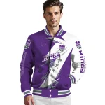 sacramento kings ripped bolt purple white varsity jacket best selling