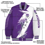 sacramento kings ripped bolt purple white varsity jacket best selling