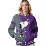 sacramento kings snoopy attitude purple varsity jacket best selling