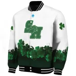 sam houston bearkats clovers pattern white green varsity jacket best selling