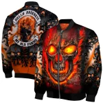 sam houston bearkats inferno skull orange black bomber jacket best selling