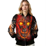 sam houston bearkats inferno skull orange black bomber jacket best selling