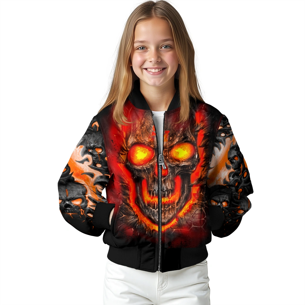 sam houston bearkats inferno skull orange black bomber jacket top rated sam houston bearkats inferno skull orange black bomber jacket top rated