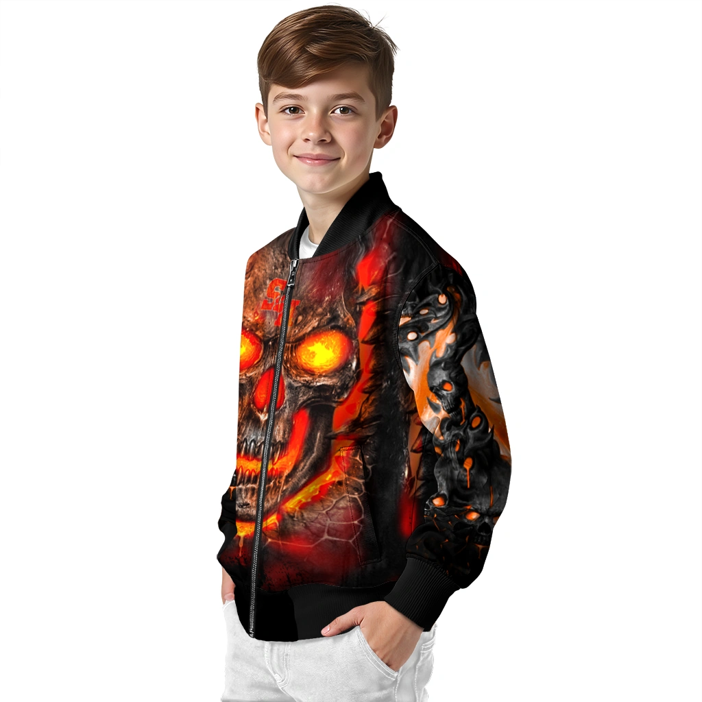 sam houston bearkats inferno skull orange black bomber jacket trendy sam houston bearkats inferno skull orange black bomber jacket trendy