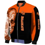sam houston bearkats intricate skull orange black bomber jacket best selling