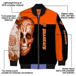sam houston bearkats intricate skull orange black bomber jacket best selling