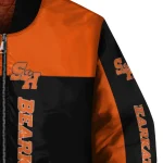 sam houston bearkats intricate skull orange black bomber jacket best selling
