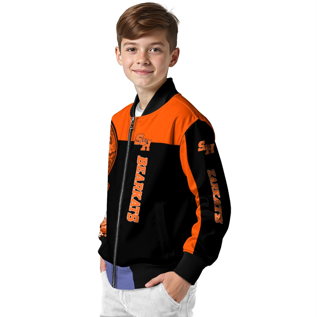 sam houston bearkats intricate skull orange black bomber jacket trendy sam houston bearkats intricate skull orange black bomber jacket trendy