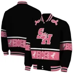 sam houston bearkats pink ribbon black pink varsity jacket best selling