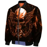 sam houston bearkats skull bite orange black bomber jacket best selling
