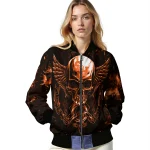 sam houston bearkats skull bite orange black bomber jacket best selling