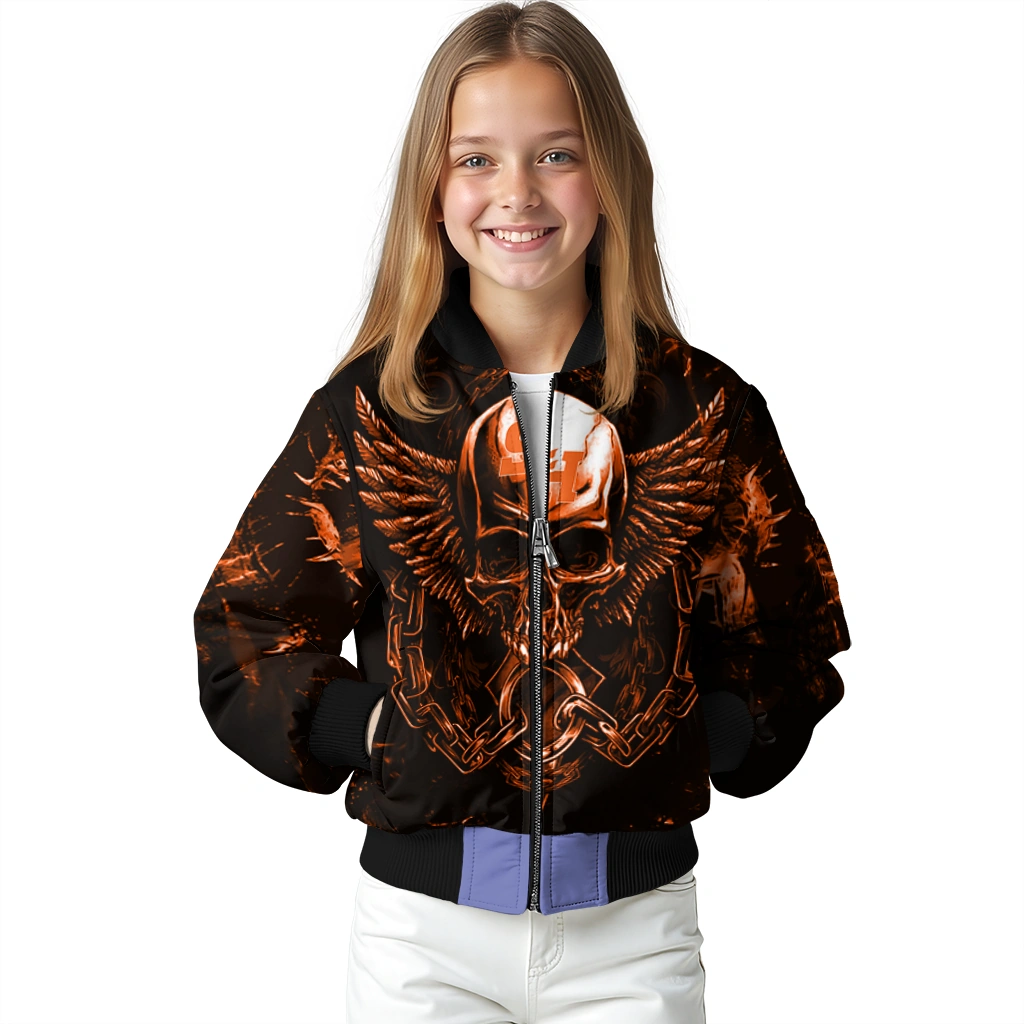 sam houston bearkats skull bite orange black bomber jacket top rated sam houston bearkats skull bite orange black bomber jacket top rated