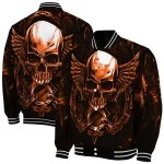 sam houston bearkats skull bite orange black varsity jacket best selling