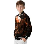 sam houston bearkats skull bite orange black varsity jacket best selling