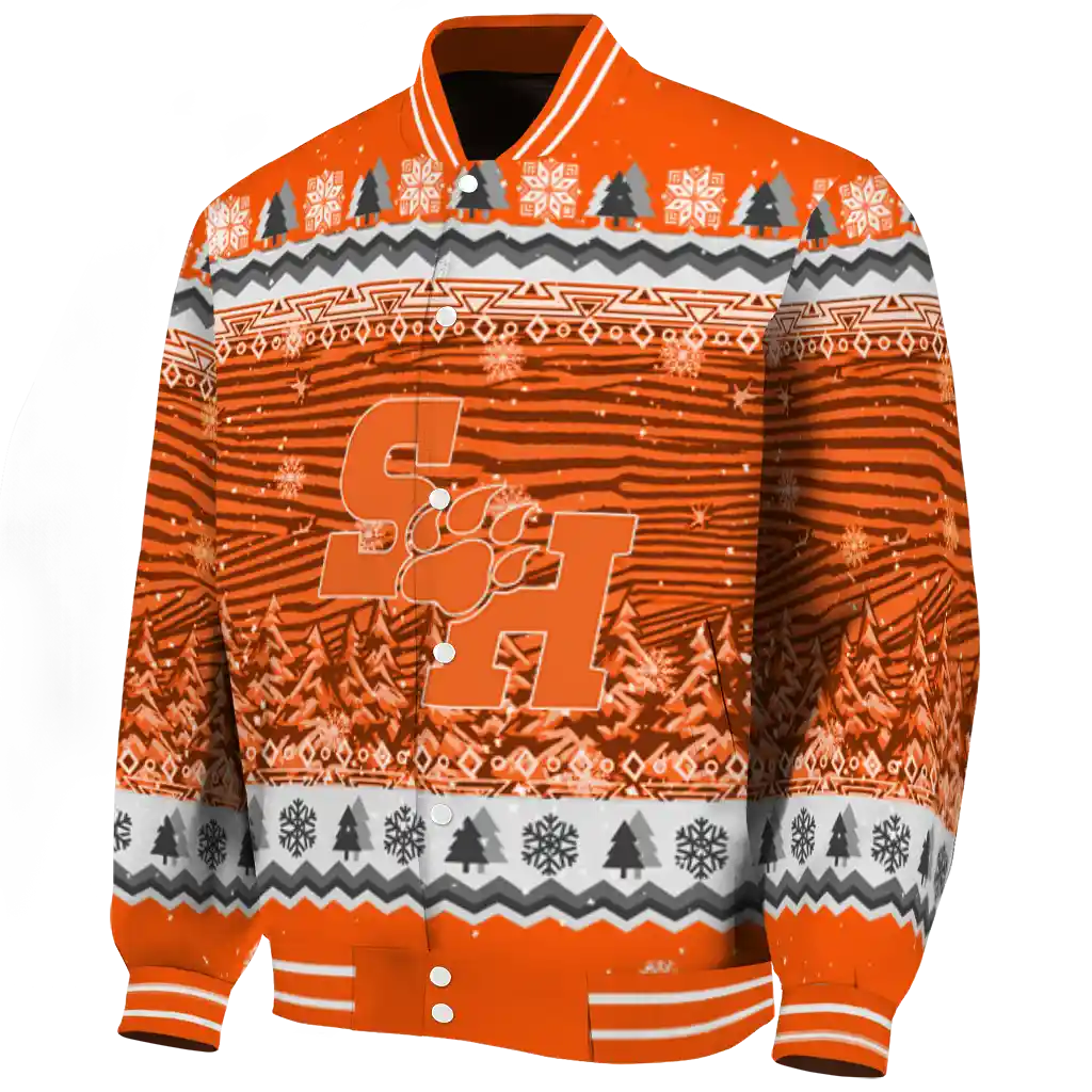 sam houston bearkats snowy pines orange varsity jacket best selling sam houston bearkats snowy pines orange varsity jacket best selling