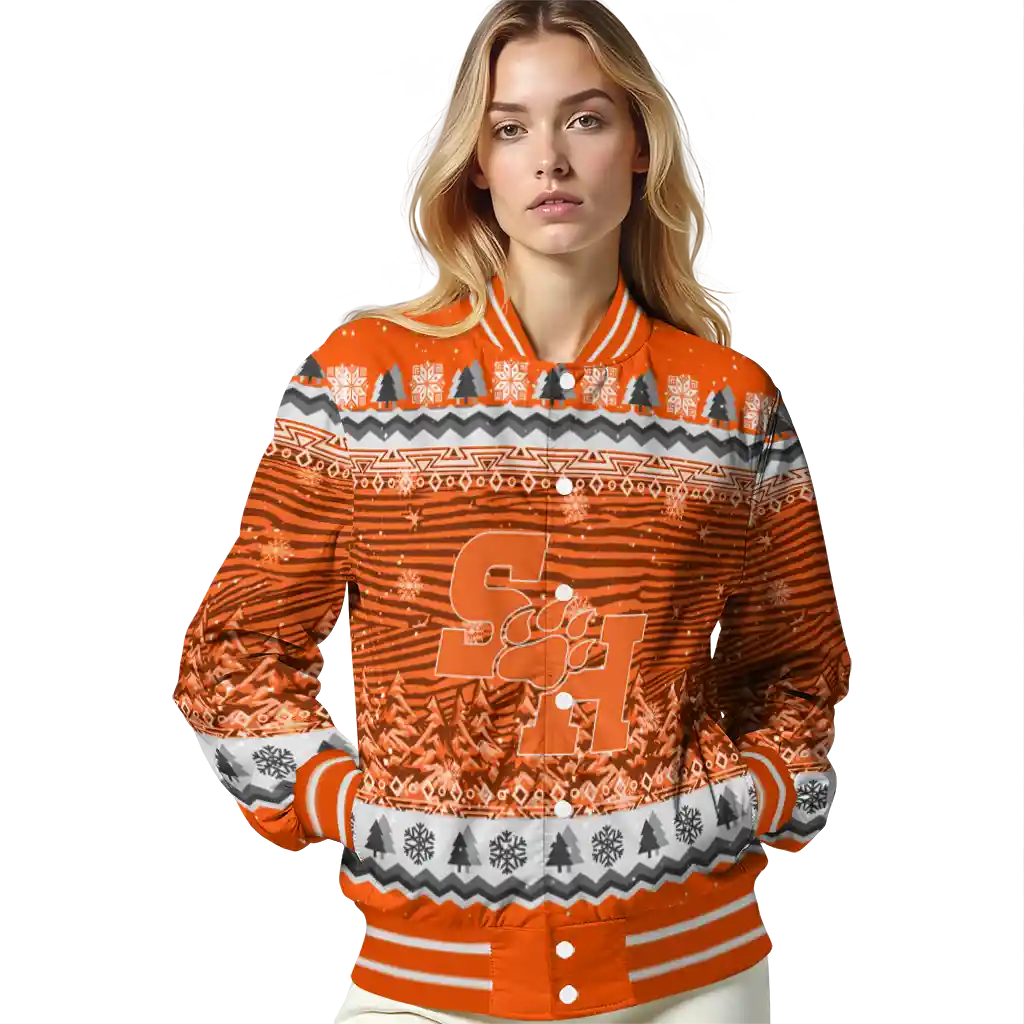 sam houston bearkats snowy pines orange varsity jacket latest model sam houston bearkats snowy pines orange varsity jacket latest model