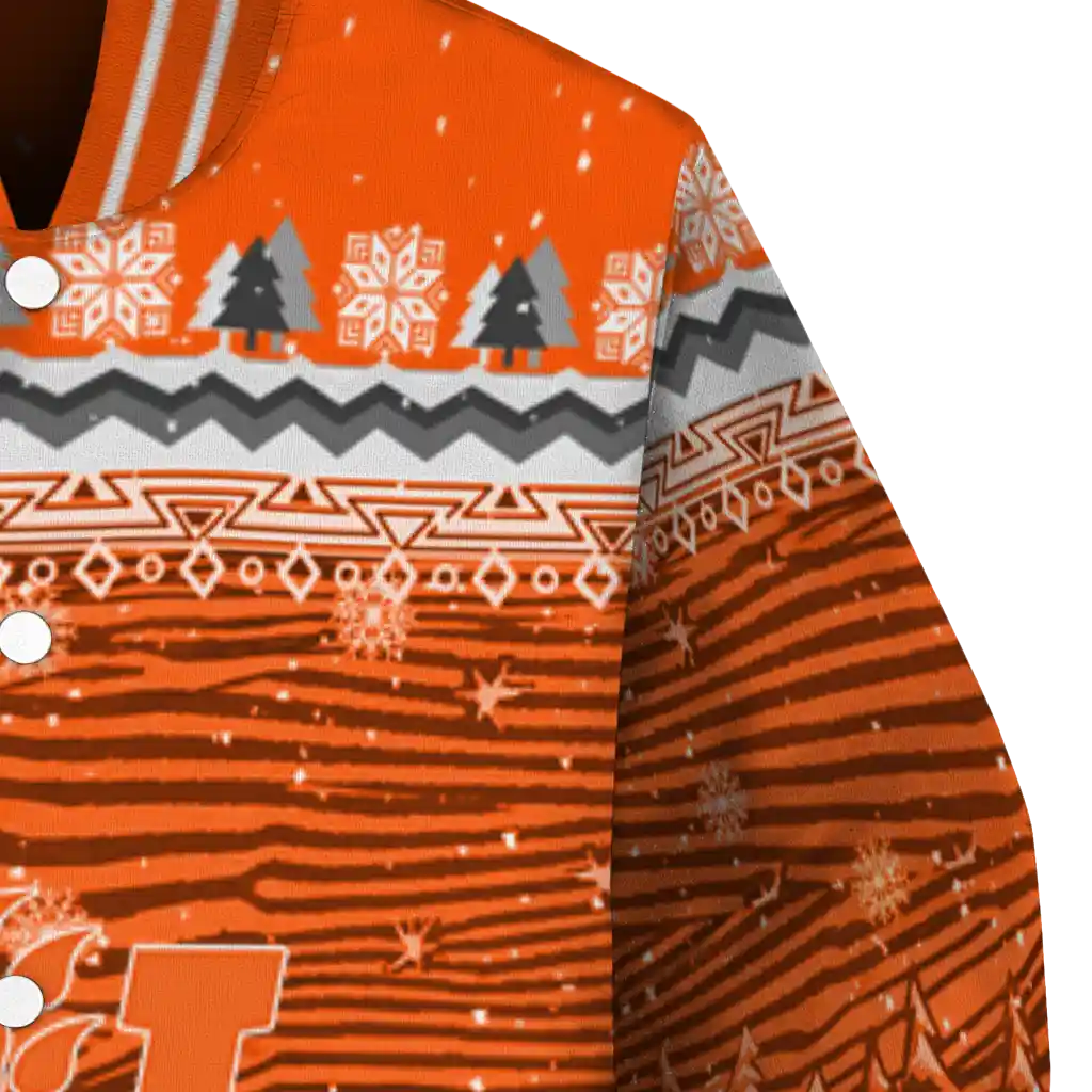 sam houston bearkats snowy pines orange varsity jacket premium grade sam houston bearkats snowy pines orange varsity jacket premium grade