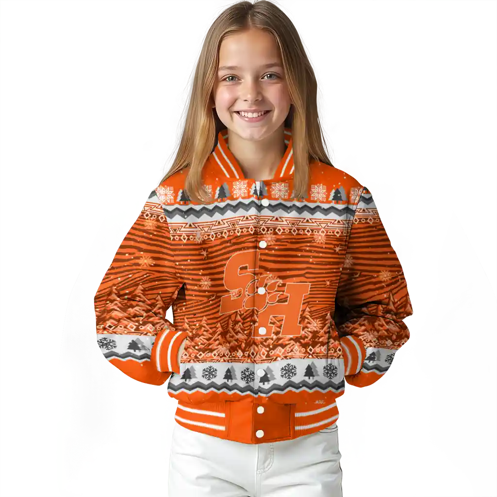 sam houston bearkats snowy pines orange varsity jacket top rated sam houston bearkats snowy pines orange varsity jacket top rated