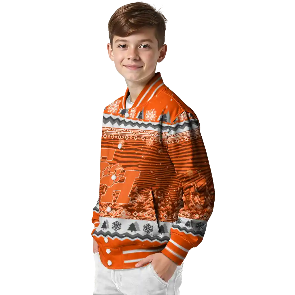 sam houston bearkats snowy pines orange varsity jacket trendy sam houston bearkats snowy pines orange varsity jacket trendy