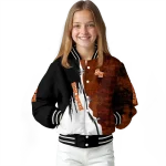 sam houston bearkats torn texture print orange black varsity jacket best selling