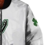 san antonio spurs clover pattern print white green bomber jacket best selling