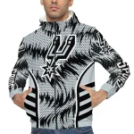 san antonio spurs dynamic heat wave silver windbreaker jacket best selling